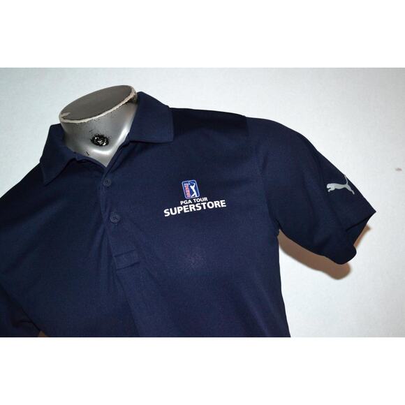 26167 Puma Golf Polo Shirt PGA Superstore Blue Polyester Size Small Mens - Picture 1 of 6